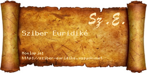 Sziber Euridiké névjegykártya